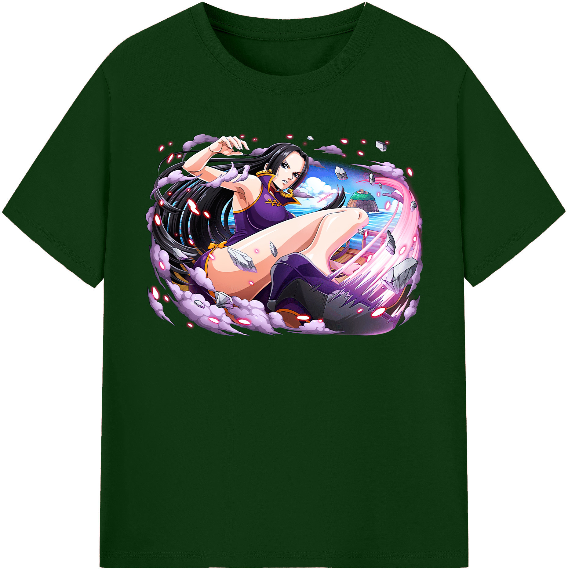 ワンピース ボア・ハンコック ONE PIECE Boa·Hancock 綿100％半袖Tシャツ（フロントプリント）